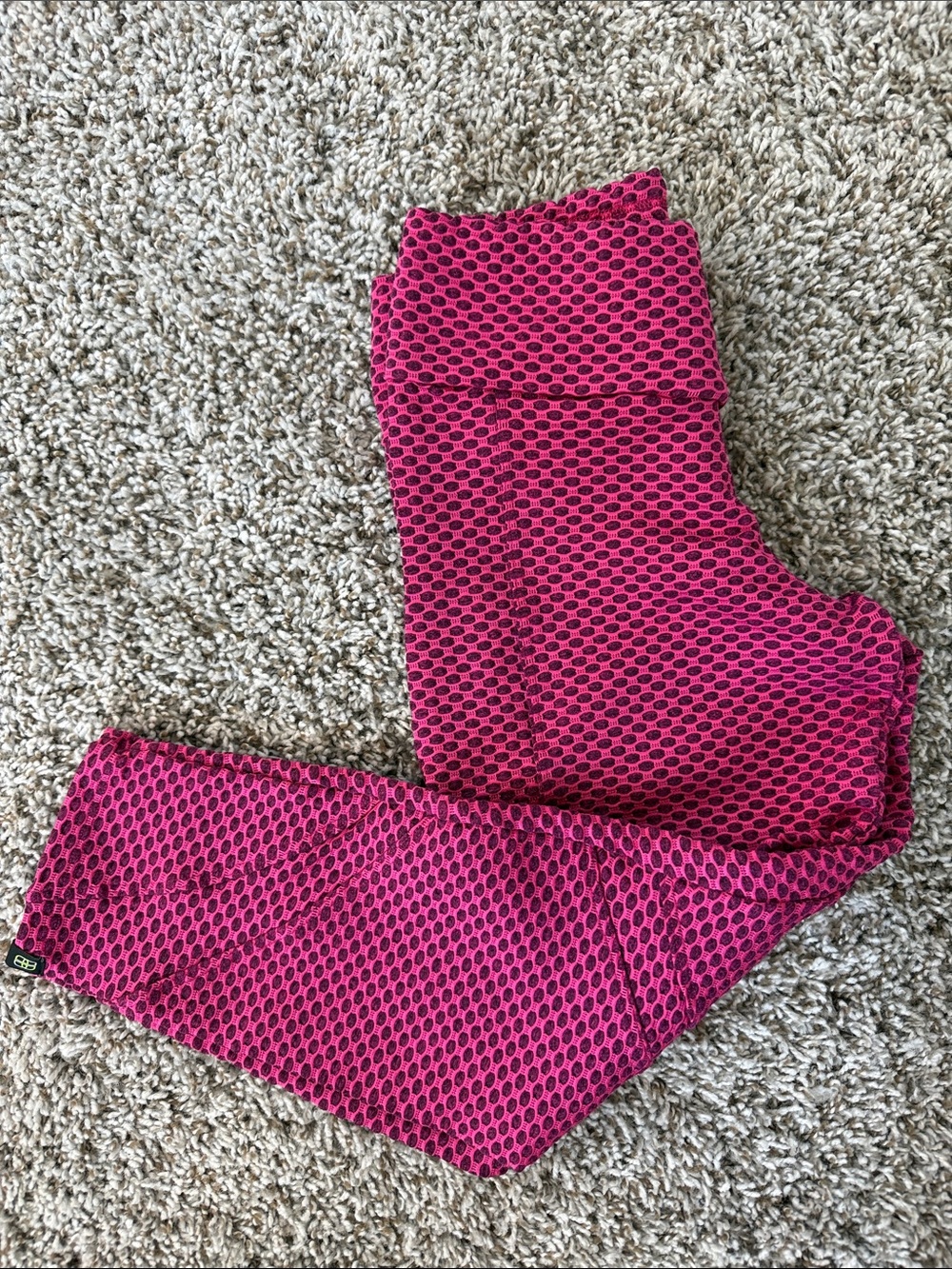 High-Rise Pink Honeycomb Active Leggings